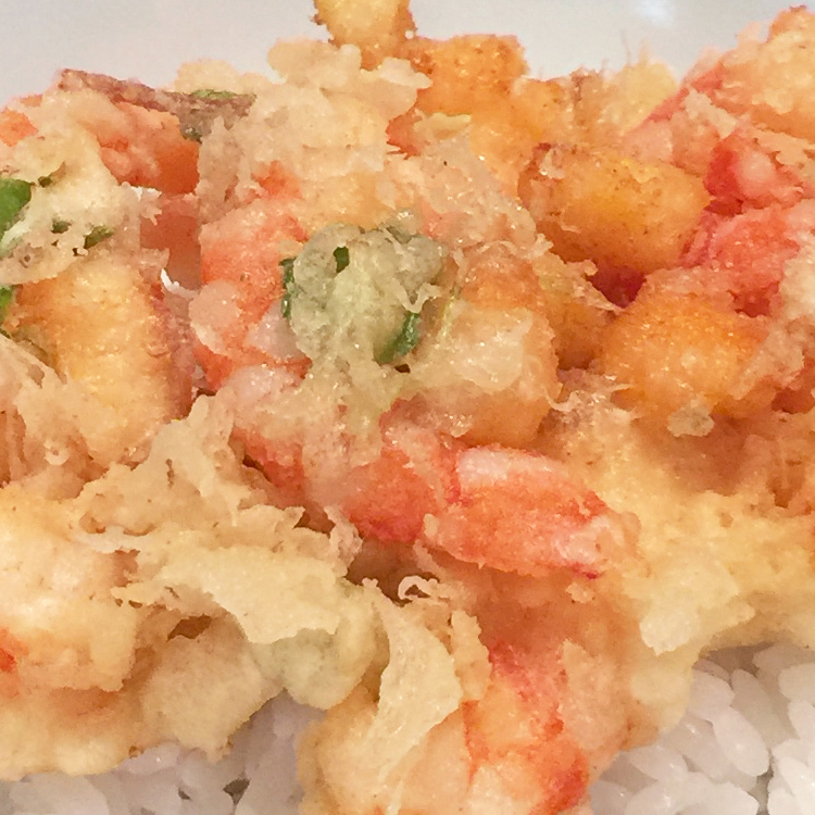 a seafood fritter made with tempura batter